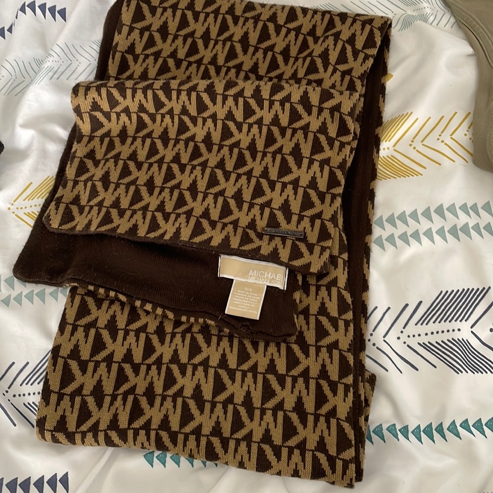 Mk scarf worn